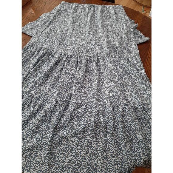 New 2XL Pogtmm Floral Boho Maxi Dress Smocked Flowing Blue White Summer Dress - Picture 8 of 9